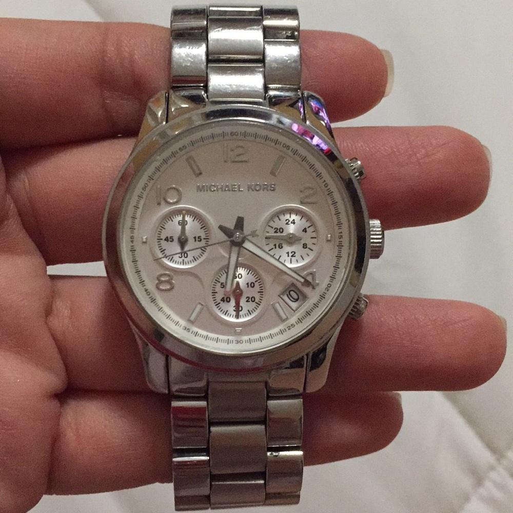 Michael Kors runway silver watch